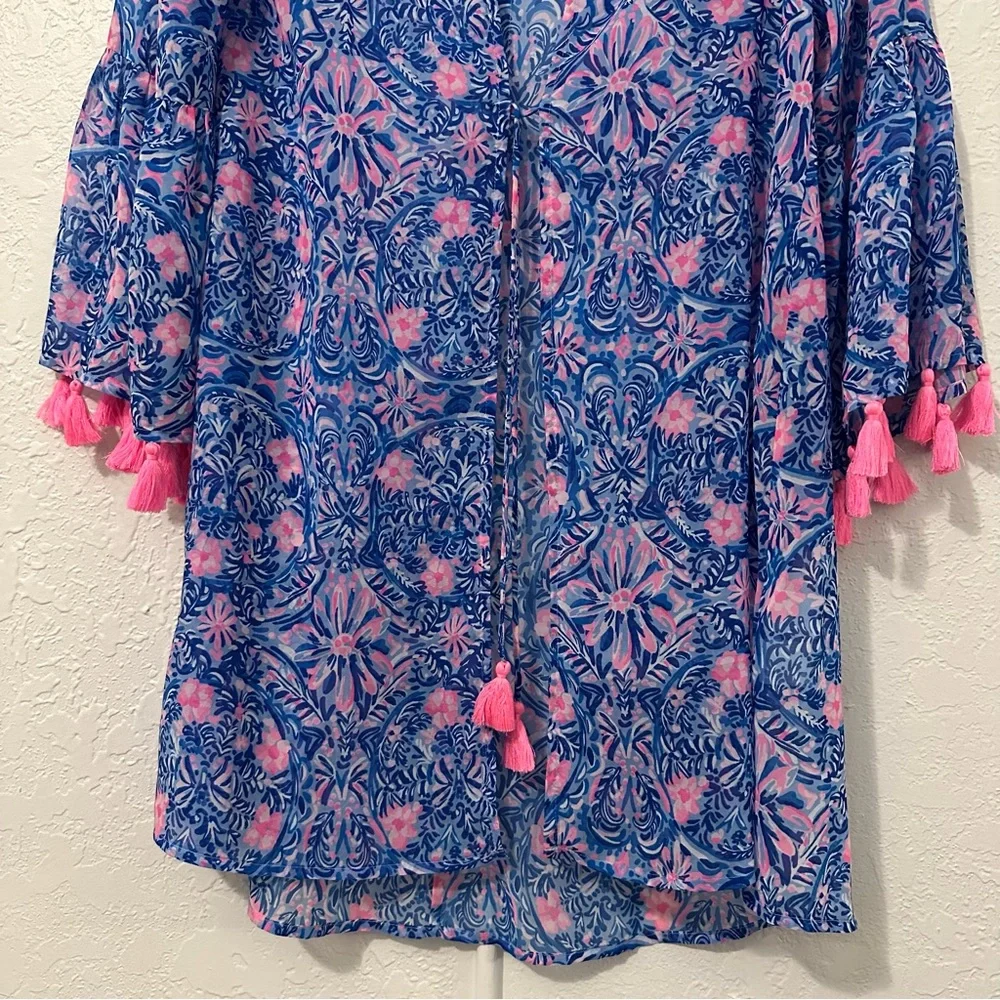 Lilly Pulitzer Motley Cover-Up Blue Peri ‘Takin It Easy’ SZ XS